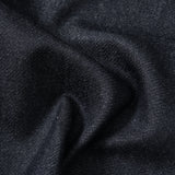 Open Collar Denim Short Sleeve Shirt - Black