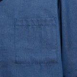 Open Collar Denim Short Sleeve Shirt - Pacific Blue