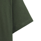 Oversized Heavyweight Cotton 16s T-shirt with Striped Collar - Olive