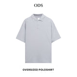 Oversized Classic Polo Shirt - Light Grey