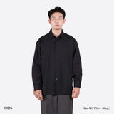 Oversized Long Sleeve Shirt Cotton Rayon - Black