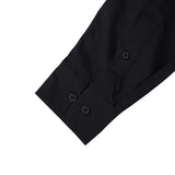 Oversized Long Sleeve Shirt Cotton Rayon - Black