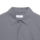 Oversized Long Sleeve Shirt Cotton Rayon - Dark Grey