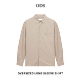 Oversized Long Sleeve Shirt Cotton Rayon - Latte