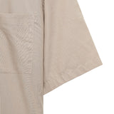 Oversized Short Sleeve Shirt Cotton Rayon - Latte
