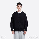 Rowen Shirt Collar Knit Cardigan - Black