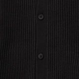 Rowen Shirt Collar Knit Cardigan - Black