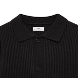 Rowen Shirt Collar Knit Cardigan - Black