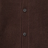 Rowen Shirt Collar Knit Cardigan - Dark Brown