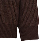 Rowen Shirt Collar Knit Cardigan - Dark Brown