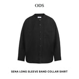 Sena Koko Long Sleeve Band Collar Shirt - Black