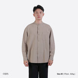 Sena Koko Long Sleeve Band Collar Shirt - Khaki