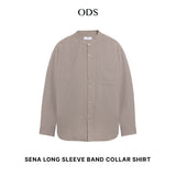 Sena Koko Long Sleeve Band Collar Shirt - Khaki