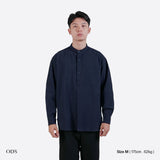 Sena Koko Long Sleeve Band Collar Shirt - Navy