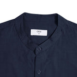 Sena Koko Long Sleeve Band Collar Shirt - Navy