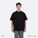 Sena Koko Short Sleeve Band Collar Shirt - Black