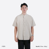 Sena Koko Short Sleeve Band Collar Shirt - Cream