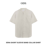 Sena Koko Short Sleeve Band Collar Shirt - Cream