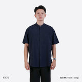 Sena Koko Short Sleeve Band Collar Shirt - Navy