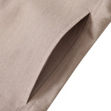 Cotton Linen Shirt Jacket - Khaki