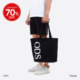 Canvas Tote Bag Side Logo Black