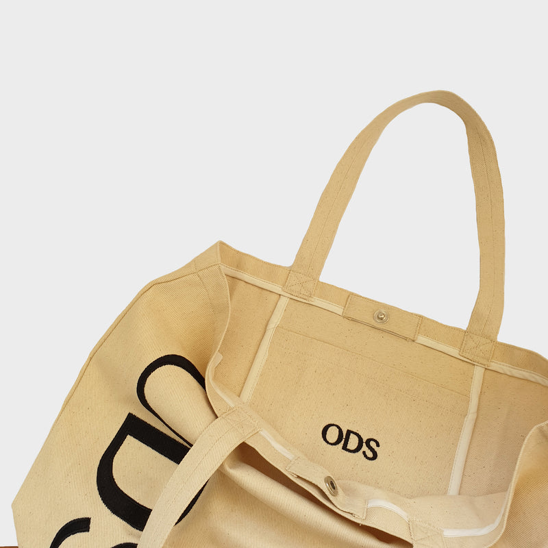 Canvas Tote Bag Side Logo Natural