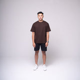 Oversized Basic T-shirt Dark Brown