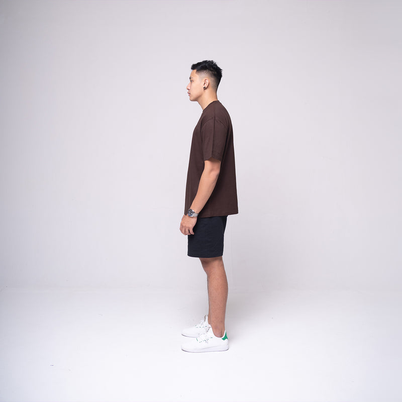 Oversized Basic T-shirt Dark Brown