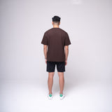 Oversized Basic T-shirt Dark Brown