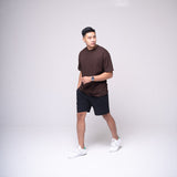 Oversized Basic T-shirt Dark Brown