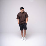 Oversized Basic T-shirt Dark Brown