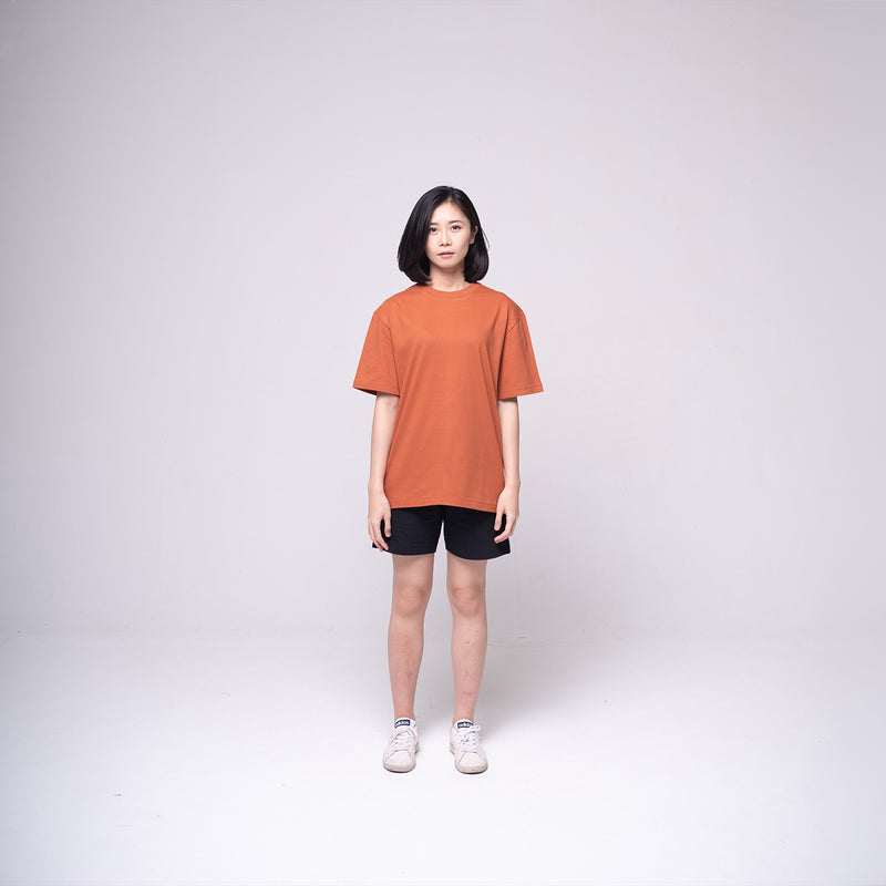 Oversized Basic T-shirt Rust