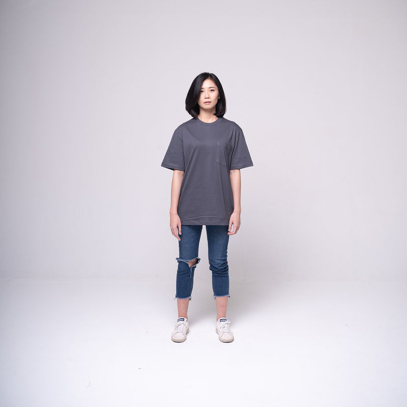 Oversized Pocket T-shirt Dark Grey