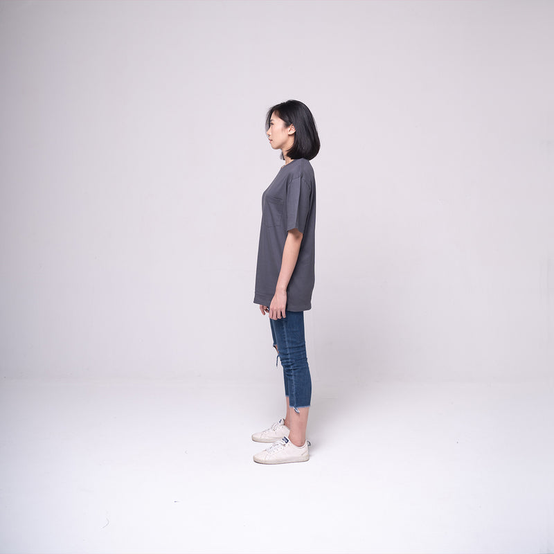 Oversized Pocket T-shirt Dark Grey