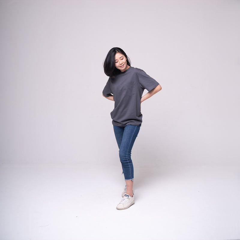 Oversized Pocket T-shirt Dark Grey